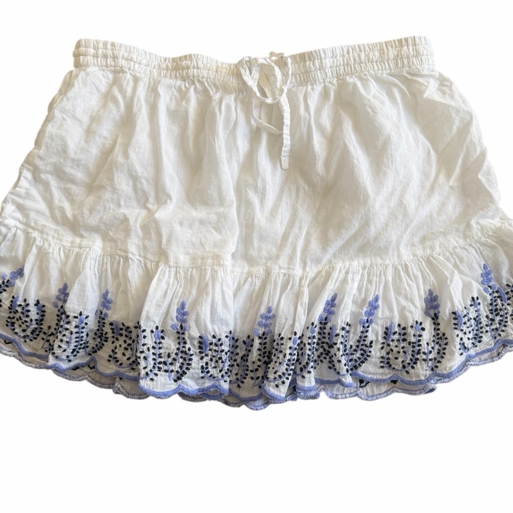Raga GIRLS lined embroidered skirt white with lilac NWOT